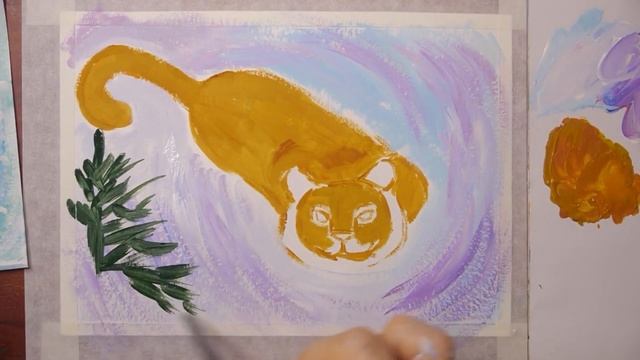 Тигриная охота//динамичный рисунок смотреть онлайн