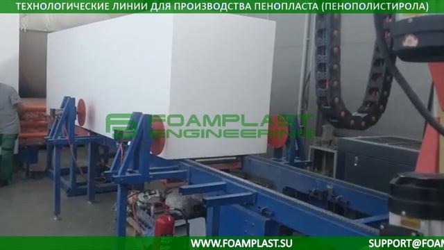 Автоматическая линия резки блоков пенополистирола (пенопласта)