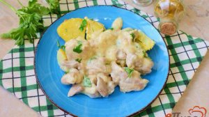 Курица со сливками и чесноком