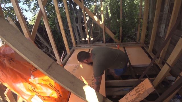 Утепляем пол в каркасном доме пеноплексом. Строю каркасный дом на даче самостоятельно. #каркасныйдо