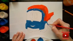 Как нарисовать Грузовичок Лёва. Грузовичок Лёва гуашью.