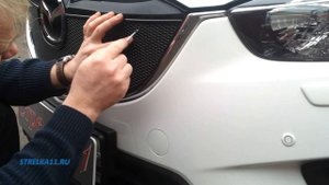 Защита радиатора Premium для MAZDA CX-5 С парктроником (Черный) - strelka11.ru