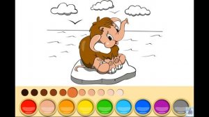 Как выучить цвета? Раскраска для детей Мамонтёнок онлайн развивающий канал Учит Ландия