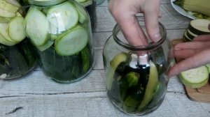 Зимой открыли Баночку и Ахнули, как вкусно! Хрустящие Кабачки с Огурцами на зиму!