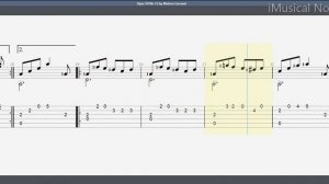 Guitar TAB - Matteo Carcassi : Opus 59 No 12 Allegretto in A | Tutorial Sheet Lesson #iMn