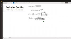 Find the derivative of a function involving square roots and a trig function.