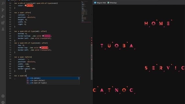 TUTORIAL - Animated (tornado) Navigation Menu  using HTML CSS only