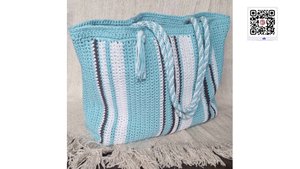 Ручки для пляжной вязаной сумки в технике кумихимо