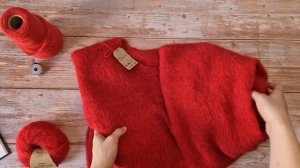 Обзор. Паутинка с рукавами фонариками. Пряжа Drops Brushed Alpaca Silk.