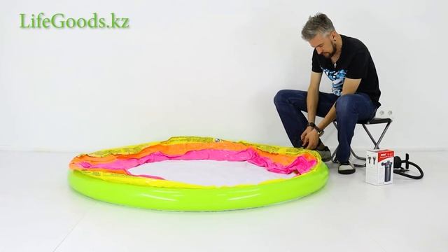 Детский надувной бассейн "Радуга" 168х46 см Intex 56441: обзор от Интернет магазина LifeGoods.kz смотреть онлайн