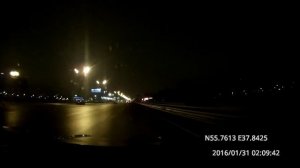 Королёв - Текстильщики ночью / Night ride from Korolyov Town to Moscow 31/01/2016 (timelapse 4x)