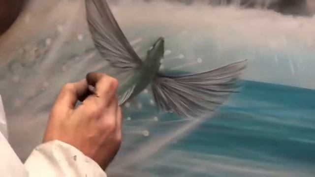 Petite sirène airbrush painting contemporary tutoriel aérographie смотреть онлайн