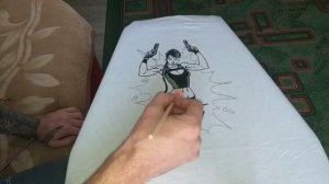 рисование акриловыми красками на белой футболке.акрил для одежды.эксклюзивная одежда.Handmade work