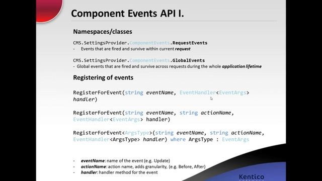 Kentico CMS 7 - Technical Webinar: Universal Event Handling for Kentico Components смотреть онлайн