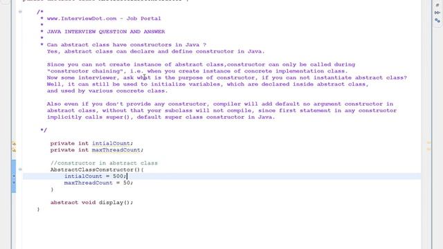 CAN AN ABSTRACT CLASS HAVE A CONSTRUCTOR IN JAVA INTERVIEW смотреть онлайн