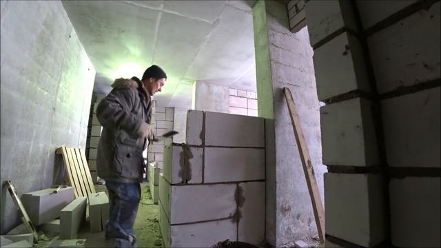 кладка перегородки из газосиликата 10см.мастер классы от нивка111 смотреть онлайн
