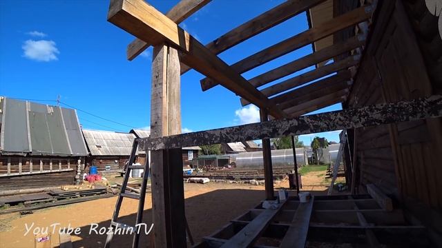 Строительство деревянной пристройки к бане своими руками (часть 1)