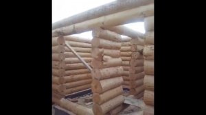 Дикий сруб бани