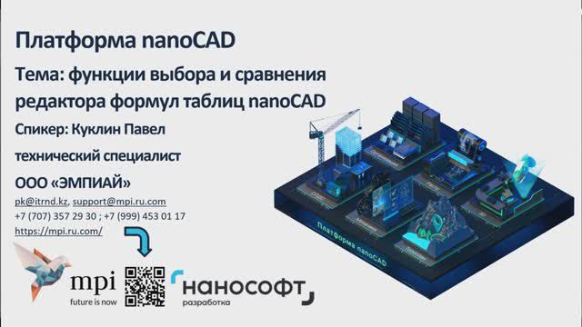 Функции редактора формул таблиц nanoCAD