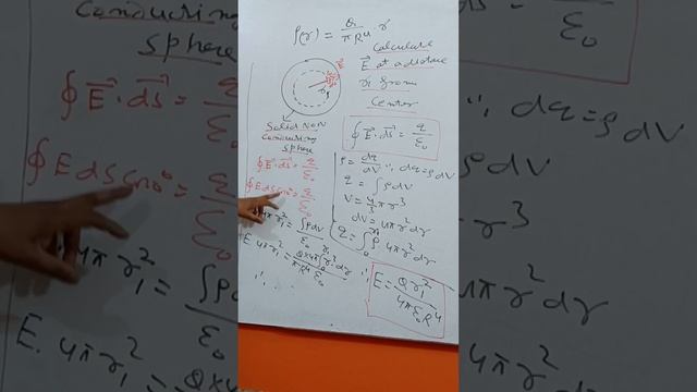 ELECTRIC FIELD BY VOLUME CHARGE DENSITY #physics #students #study #charge #electricfield #gausslaw