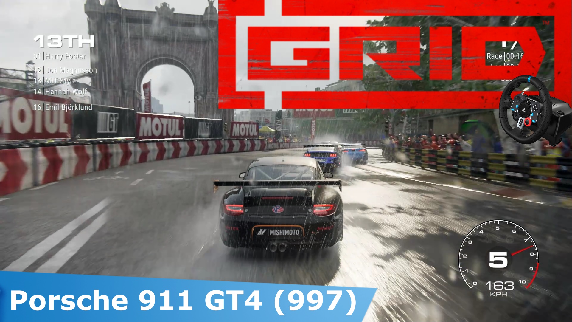 Прохождение игры GRID | Porsche 911 GT4 - GT Group 2 | Logitech G29
