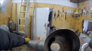 Дымоход для твердотопливного котла Эталон. Подключение с поворотом.