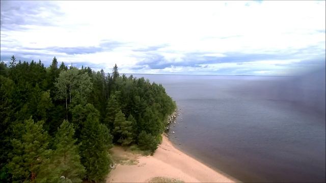 Ладожское озеро. Пляж. Квадрокоптер. MI drone 4K.