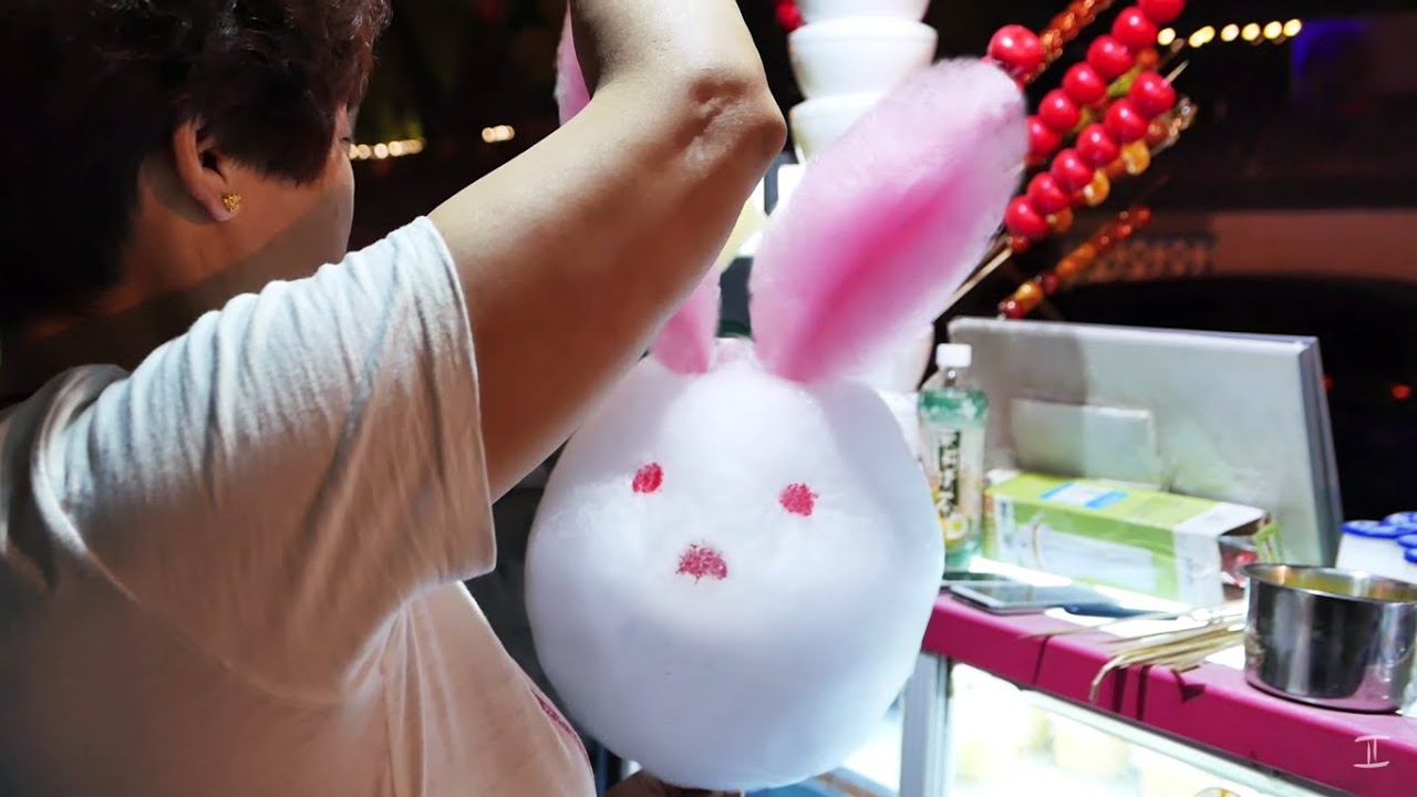 Cute Cotton Candy Art_ Bunny Rabbit/ Симпатичное искусство из сладкой ваты: Кролик