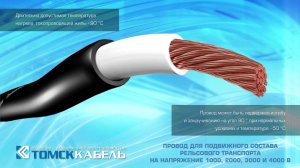 Cable for rolling stock railway transport