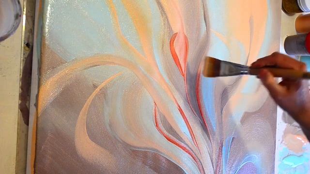 Как нарисовать интерьерную абстрактную картину жидким акрилом. смотреть онлайн