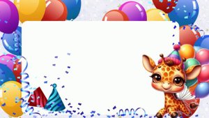 Футаж День рождения! Жирафик