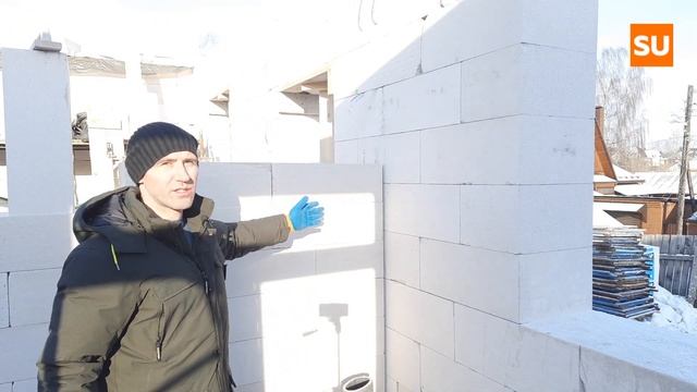 Связь внешних и внутренних стен из газобетона в доме Сумароково смотреть онлайн