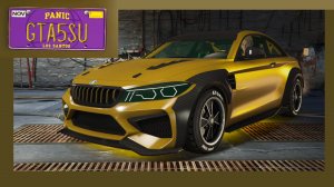 Золотая BMW с заказными номерами Los Santos Panic в GTA Online Ubermacht Cypher