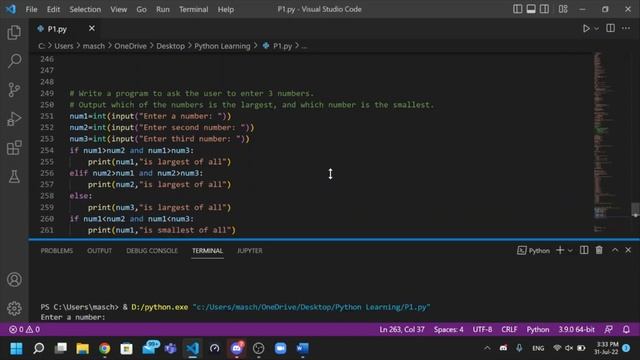 How to find the largest and smallest number in python смотреть онлайн