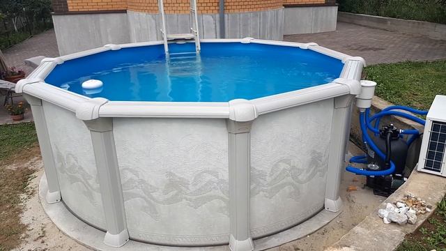 Каркасный бассейн на даче с Оборудованием Подогрева воды. Морозоустойчивый бассейн с Нагревателем