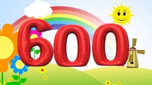 Numbers counting from 100 to 1000 for children in 100 steps. Counting hundred to thousand (english)