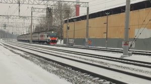 Движение пригородных поездов по Третьему диаметру (станция МЦД Косино)