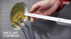 Герметизация каналов ввода кабелей и труб герметиком Soudal Aquaswell    absprom.ru