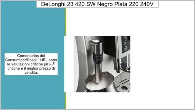 DeLonghi ECAM 23.420.SW, Negro, Plata, 1450 W, 220-240V, 238 x 430 x 338 mm, 9100 g, 23.8 x