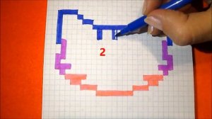 Как рисовать по клеточкам Кошку Рисуем Котенка по клеточкам © ? How to Draw Cat Pixel Art for Kids