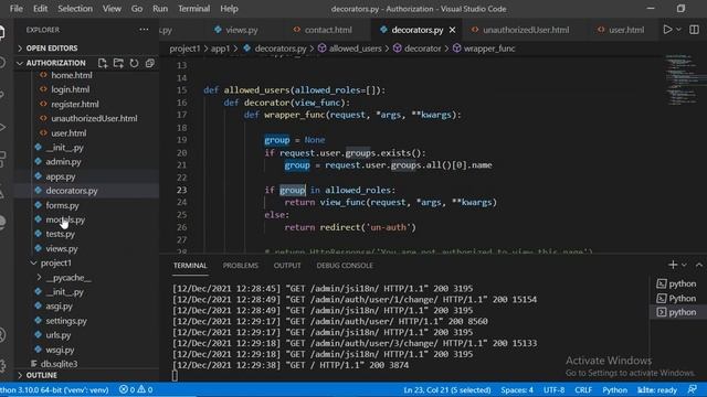 Django Decorators and attribute and Role Based Authorization смотреть онлайн