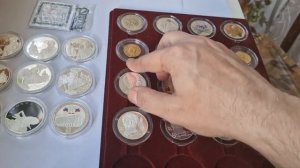 Пополнение коллекции: серебряные памятые монеты России номиналом 2 и 3 рубля, 1 и 1/2 тройской унци