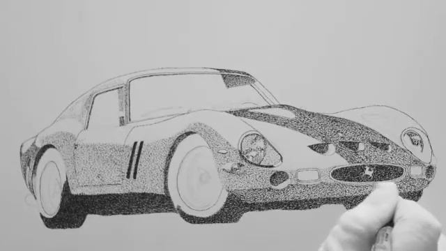 Time Lapse Drawing a Ferrari 250 GTO Lesson 5 смотреть онлайн
