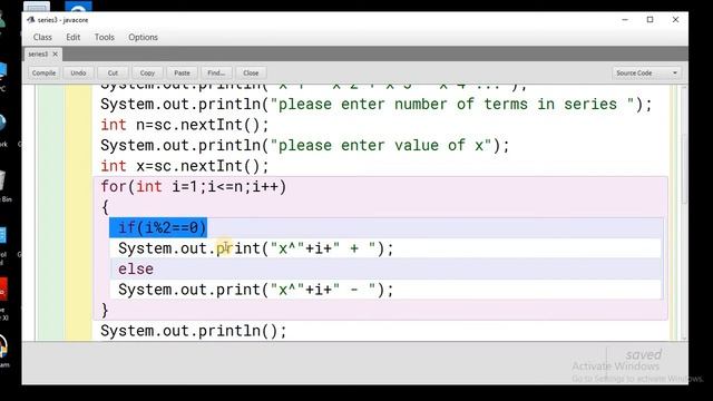 Java sum of series 3