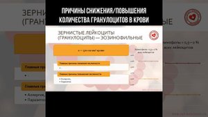 Причины снижения/повышения эозинофильных лейкоцитов в крови #эозинофилы #лейкоциты