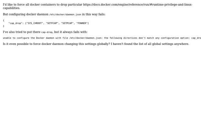 DevOps & SysAdmins: How can I globally drop docker container capabalities? смотреть онлайн