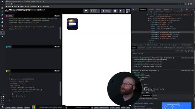 How to move the progress bar position with Dropzone JS [ easy with CSS ] смотреть онлайн