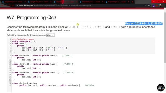 NPTEL Programming in C++ Week 7 All Programming Assignment Solutions || January 2021 || Swayam