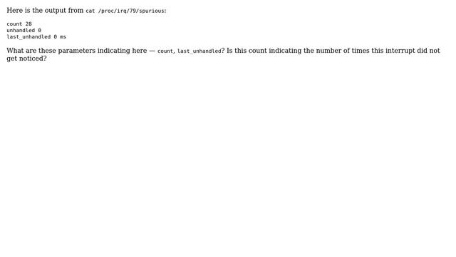 Unix & Linux: What does `/proc/irq/.../spurious` contain? смотреть онлайн