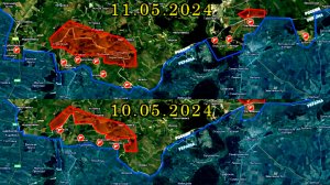 11.05.2024  Карта боевых действий. Бои в Харьковской области - укрорейх отступает
